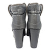 Chanel CC Logo Puffer Quilted Booties in Gray, Size 37