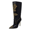 Rare Versace 2013 gold western boots in black, size 40.5