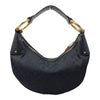Vintage Gucci Bamboo Ring Shoulder Bag in Black