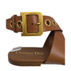 Christian Dior D-Dior flat sandal in brown, size 42