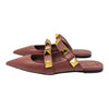 Valentino Garavani Roman stud flat mule in brown, size 38