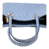 Fendi Zucchino FF Monogram Tote Handbag Light Blue Silver Hardware