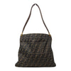 Vintage Fendi Zucca Shoulder Bag in Brown