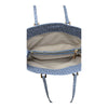 Fendi Zucchino FF Monogram Tote Handbag Light Blue Silver Hardware