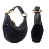 Vintage Gucci Bamboo Ring Shoulder Bag in Black