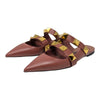 Valentino Garavani Roman stud flat mule in brown, size 38