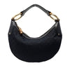 Vintage Gucci Bamboo Ring Shoulder Bag in Black