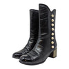 Chanel 2016 pearl button boots in black, size 36.5