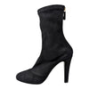 Chanel stretch suede booties in black, size 39