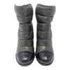 Chanel CC Logo Puffer Quilted Booties in Gray, Size 37