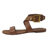 Christian Dior D-Dior flat sandal in brown, size 42