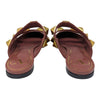 Valentino Garavani Roman stud flat mule in brown, size 38