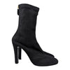 Chanel stretch suede booties in black, size 39