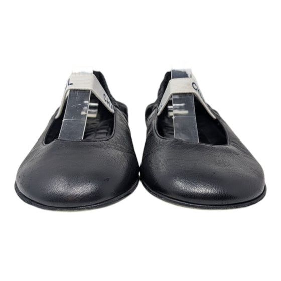 Chanel ballet flat Mary Janes in black, size 36.5