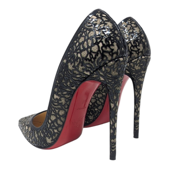 Christian Louboutin So Pretty 120 lasercut patent leather pump, size 37