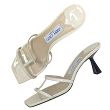  Jimmy Choo Ria 65 strappy sandal heel in ivory, size 37.5