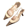 Chanel Vintage Slingback Kitten Heel in Beige, size 36.5