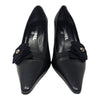 Vintage Chanel pointed toe camellia heels in black, size 40