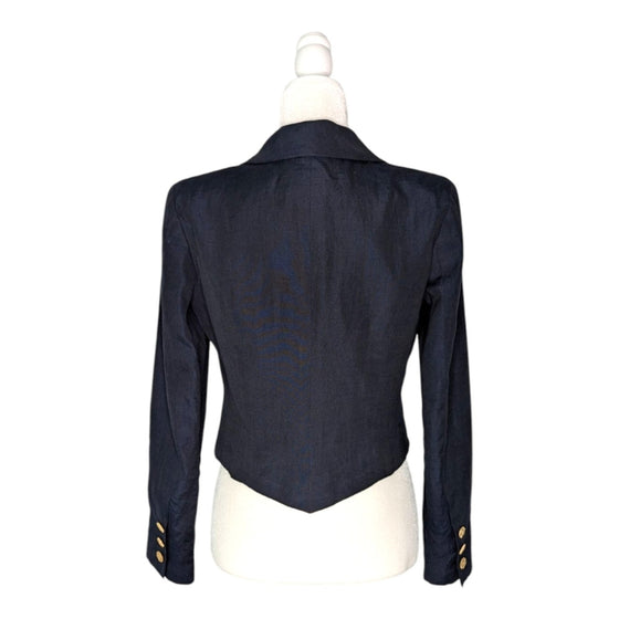 Chanel 2010 Cruise Collection double breasted jacket in navy, size FR40