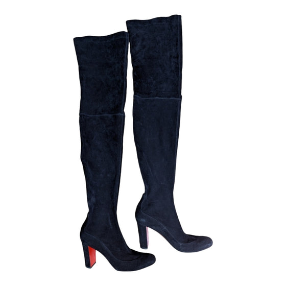 Christian Louboutin Kiss Me Gina 85 over the knee boot in black, size 37