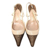Chanel Vintage Slingback Kitten Heel in Beige, size 36.5