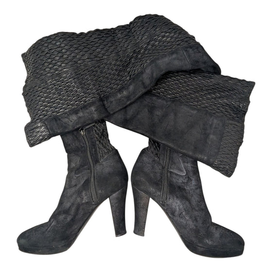 Chanel Thigh-high Platform Boots in Black, size 38.5