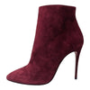 Christian Louboutin Eloise 100 ankle boot in burgundy, size 37.5