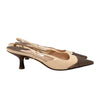 Chanel Vintage Slingback Kitten Heel in Beige, size 36.5
