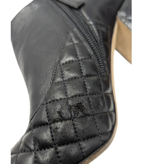 Chanel Quilted Ankle Boots in Black, Size 39