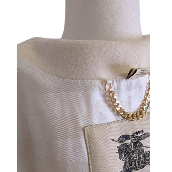 Burberry 100% Cashmere Oversized Coat in Cream, size 12
