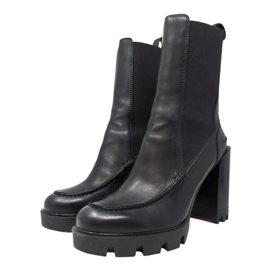 Christian Louboutin Glory 100 lug sole chelsea boot in black, size 40