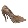 Christian Louboutin curved heel pump in bronze sequins, size 37