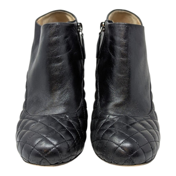 Chanel Quilted Ankle Boots in Black, Size 39