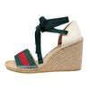 Gucci Lilibeth Sylvie Espadrille Wedge Sandals in Green, size 41
