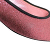 Chanel Logo Block Heel Pumps in Pink, size 37.5