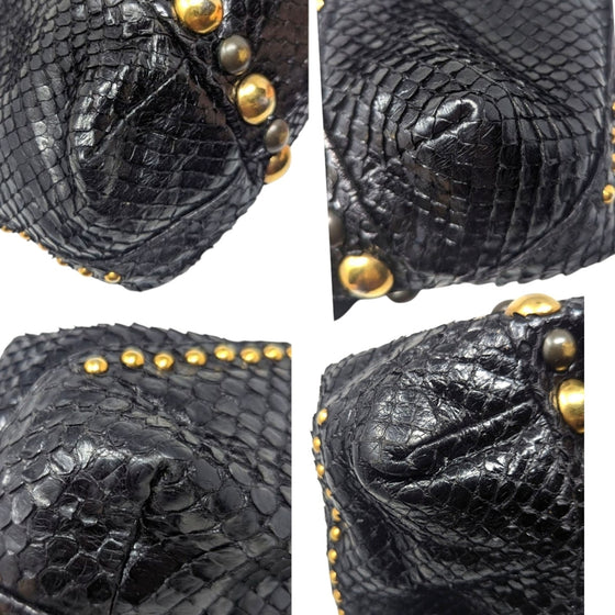 Gucci Babouska Hysteria Fall 2008 large python fringe tote in black