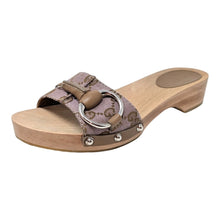  Vintage Gucci Horsebit Wood Clog Sandals in Neutral, size 36.5