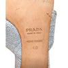 Vintage Prada Kitten Heel Flip Flops in Silver, size 40