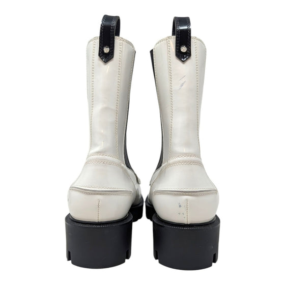 Christian Louboutin Montezu Chelsea Boot in White / Black, size 39