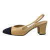 Chanel slingback heels in beige and black, size 37