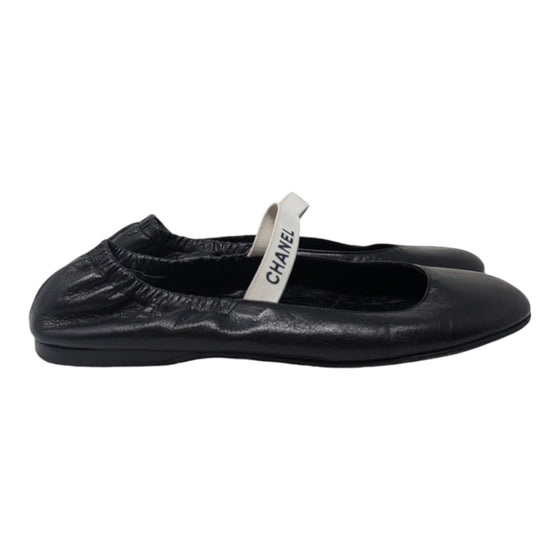 Chanel ballet flat Mary Janes in black, size 36.5