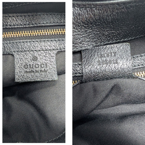 Vintage Gucci Bamboo Ring Shoulder Bag in Black