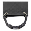 Gucci GG monogram shopper tote with bamboo handles in black