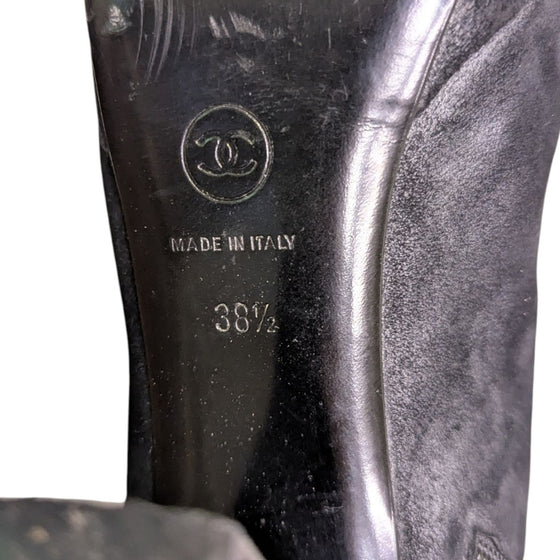 Chanel Thigh-high Platform Boots in Black, size 38.5