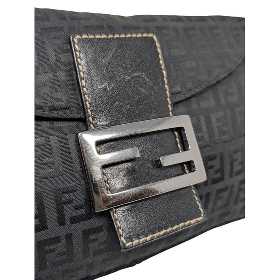 Vintage Fendi Double Flap Baguette in Black