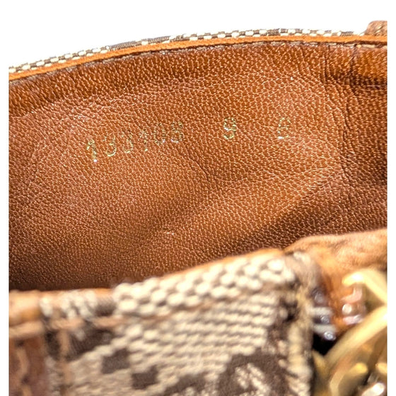 Vintage Gucci GG Monogram Ankle Boots in Brown, Size 9