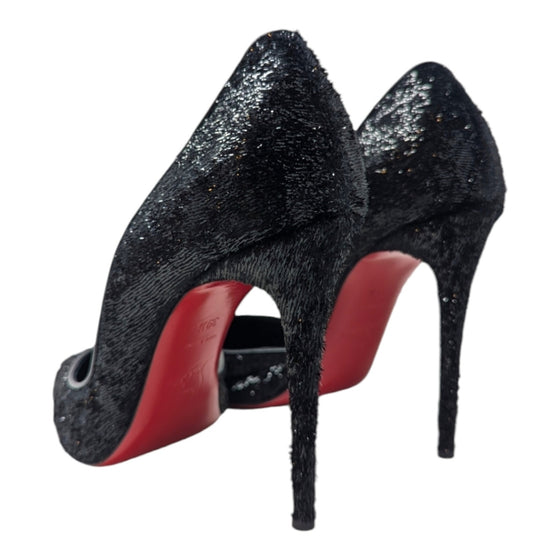 Christian Louboutin Iriza 100 d'orsay heels in black velvet, size 39.5