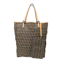  Fendi FF Zucchino vertical canvas tote in brown