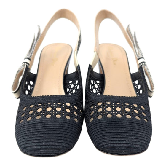 Christian Dior Dior & Moi cannage slingbacks in black, size 39