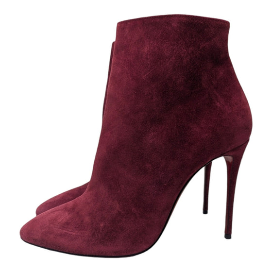 Christian Louboutin Eloise 100 ankle boot in burgundy, size 37.5